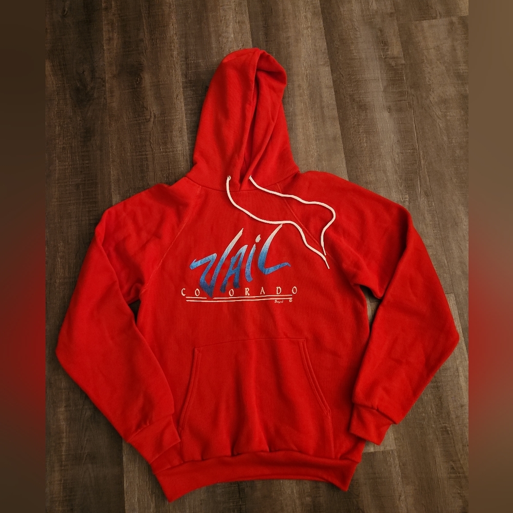 Vtg 90s Hanes Vail Colorado Hoodie Medium (38-40) USA